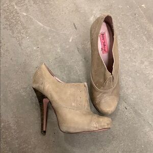 Betsey Johnson Tan Heeled Booties